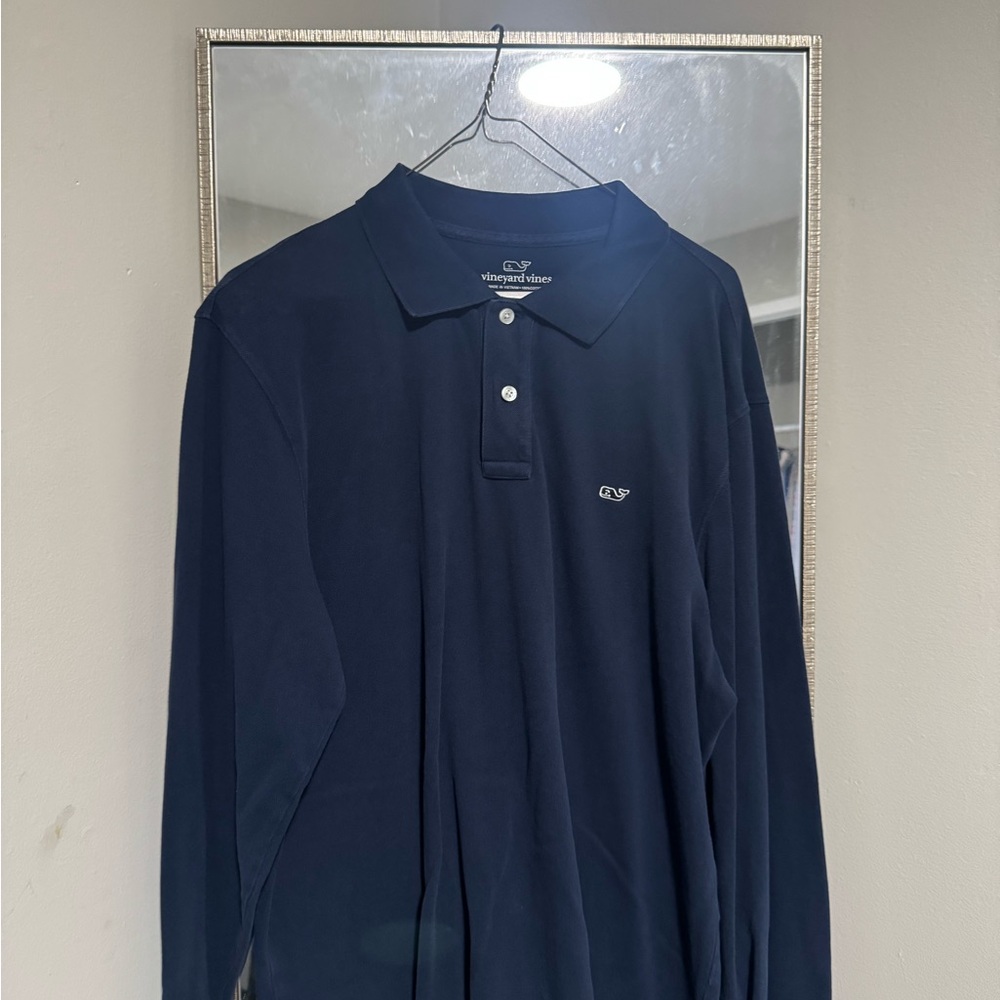 Vineyard Vines Men's Navy Long Sleeve Polo